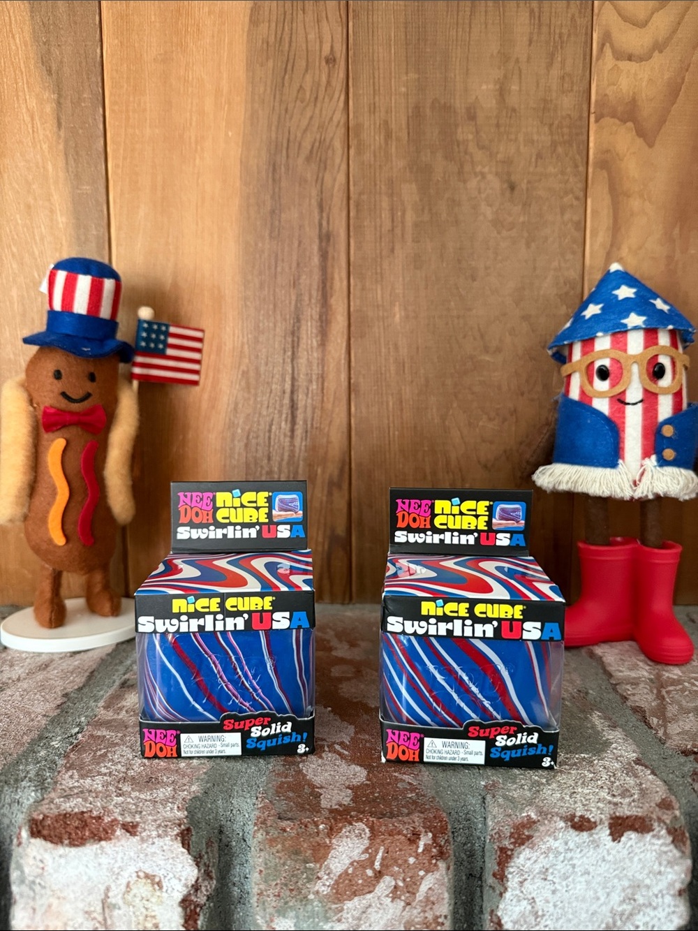Nee Doh Nice Cube Swirlin' USA Stress Toy - Blue/Red